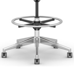 STL- P - (Polished) Standard Height Package with Adjustable Footring (Seat Height: 22" - 30"). Cylinder: 8" chrome heavy duty (8CHD), Footring: 20" Turn-lock Footring, Base: 28" polished aluminum (28PXT), Casters: 55mm two-tone multi-surface casters (black) (55MSB)
