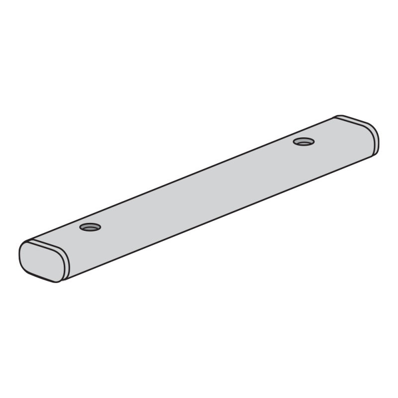 Silver armless ganging bar - GNSLR (0" between ganged chairs)