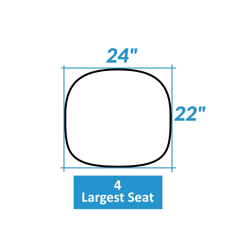 Largest Seat - 24" W x 22" D - 4