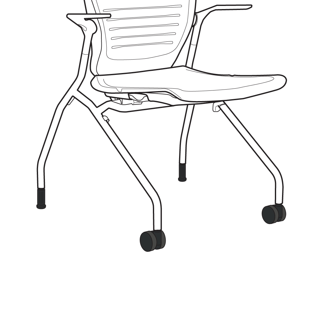 Wheelbarrow - Modern Black, Caster front/Glide back Combo - matches BKCM Finish - WBB