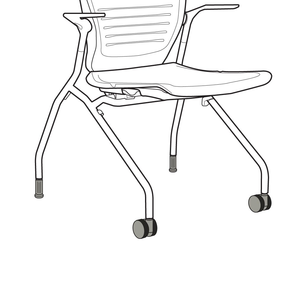 Wheelbarrow - Palladium Grey, Caster front/Glide back Combo - matches GRCM Finish - WBG