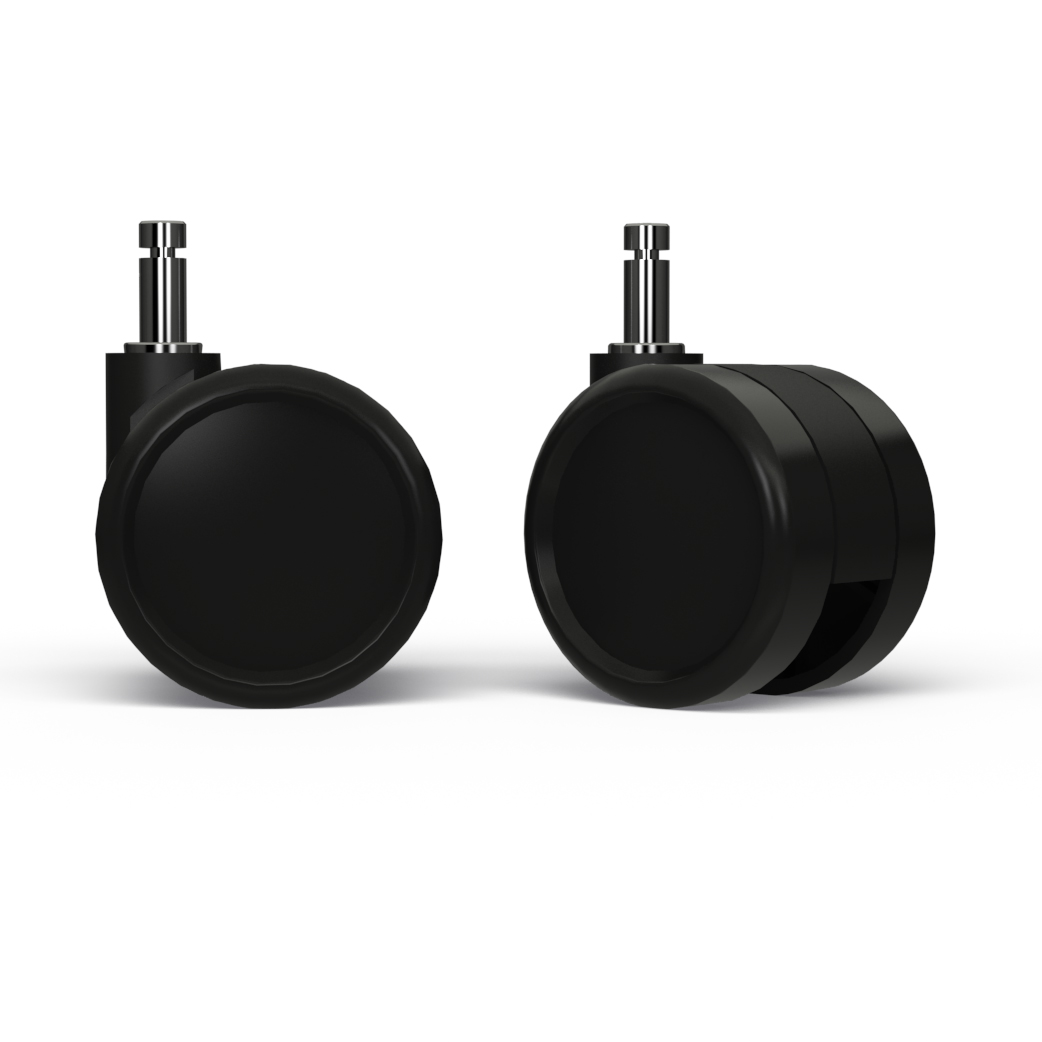 Large Diameter Carpet Casters - Black - C6