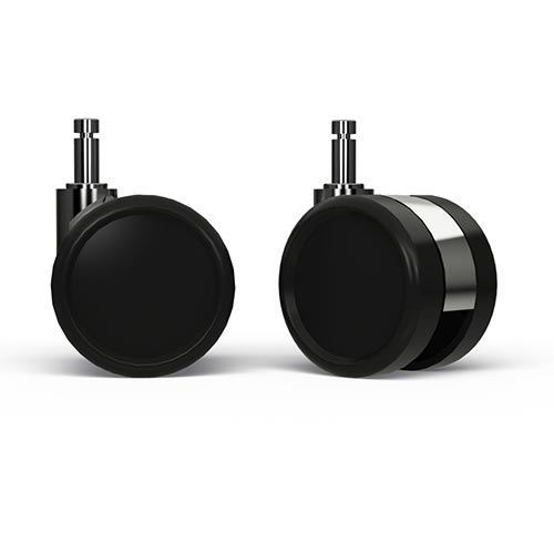 Chrome-Accented Hard Floor and Carpet Casters - C7