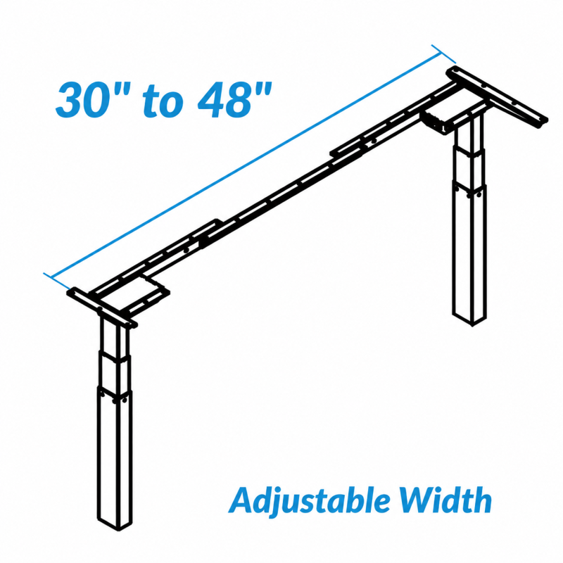Frame-Set Only (no desk top) for 30" to 48" Wide Worksurfaces  - Model SEHX30-48