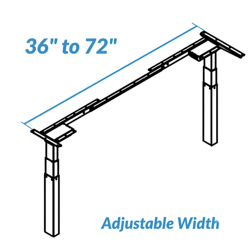 Frame-Set Only (no desk top) for 36" to 72" Wide Worksurfaces  - Model SEHX36-72