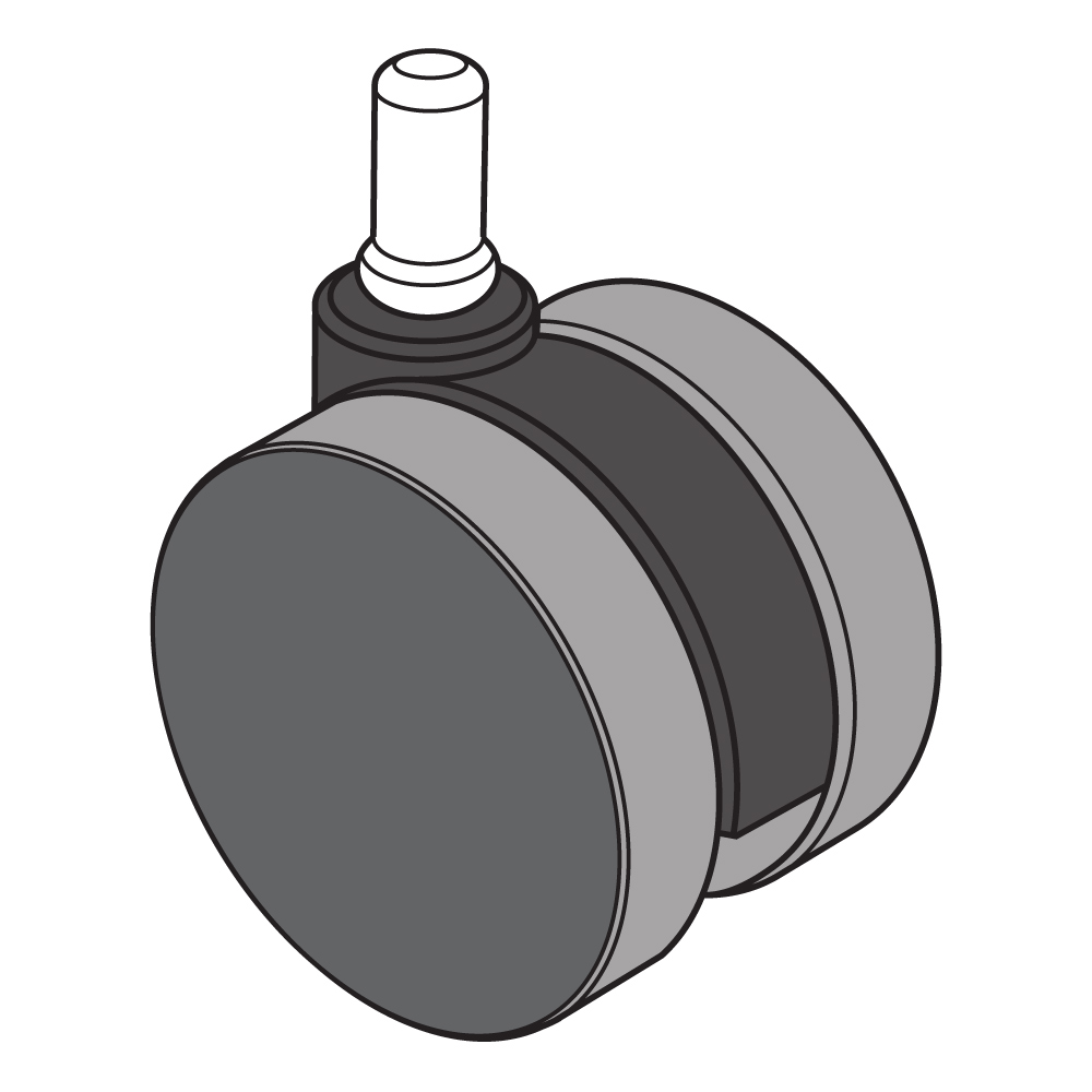55MSB - 55mm Black two tone Multi-Surface Soft Caster (STD on STDP Base Package)