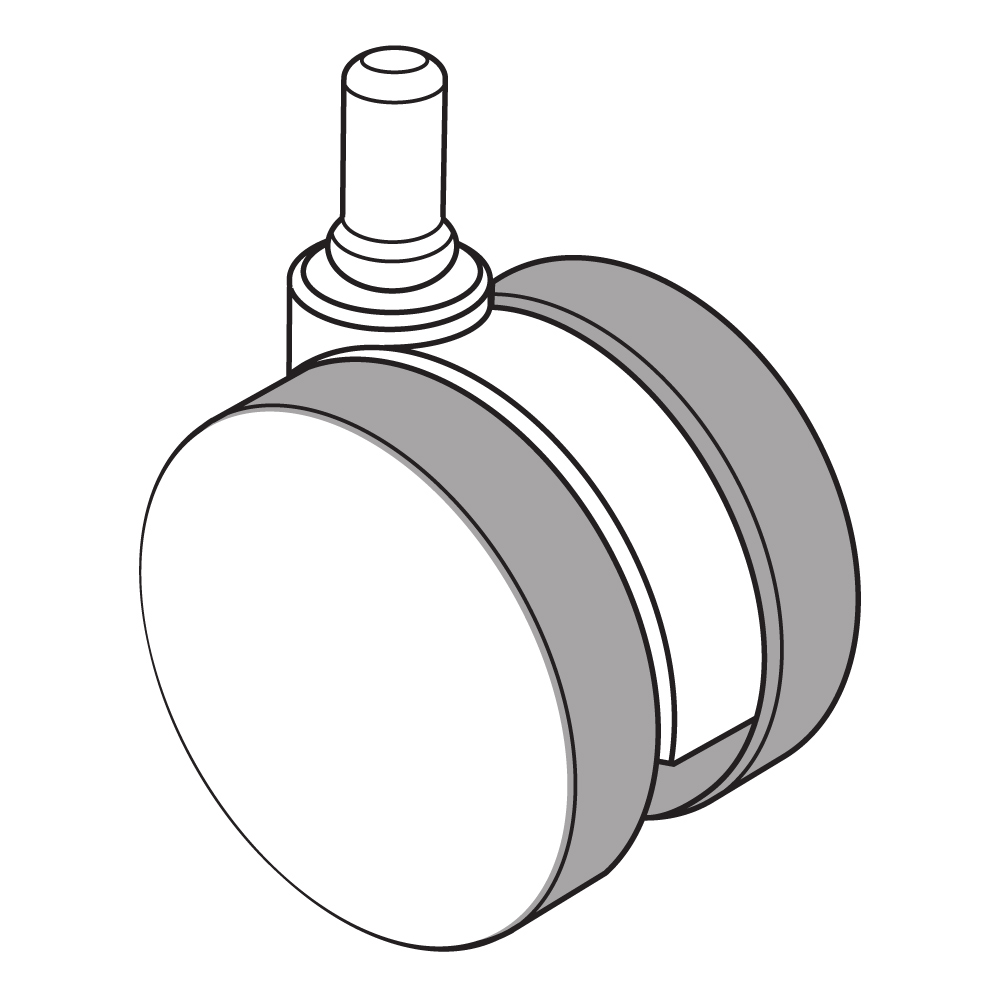 55MSW - 55mm White two tone Multi-Surface Soft Caster (STD on STDW Base Package)
