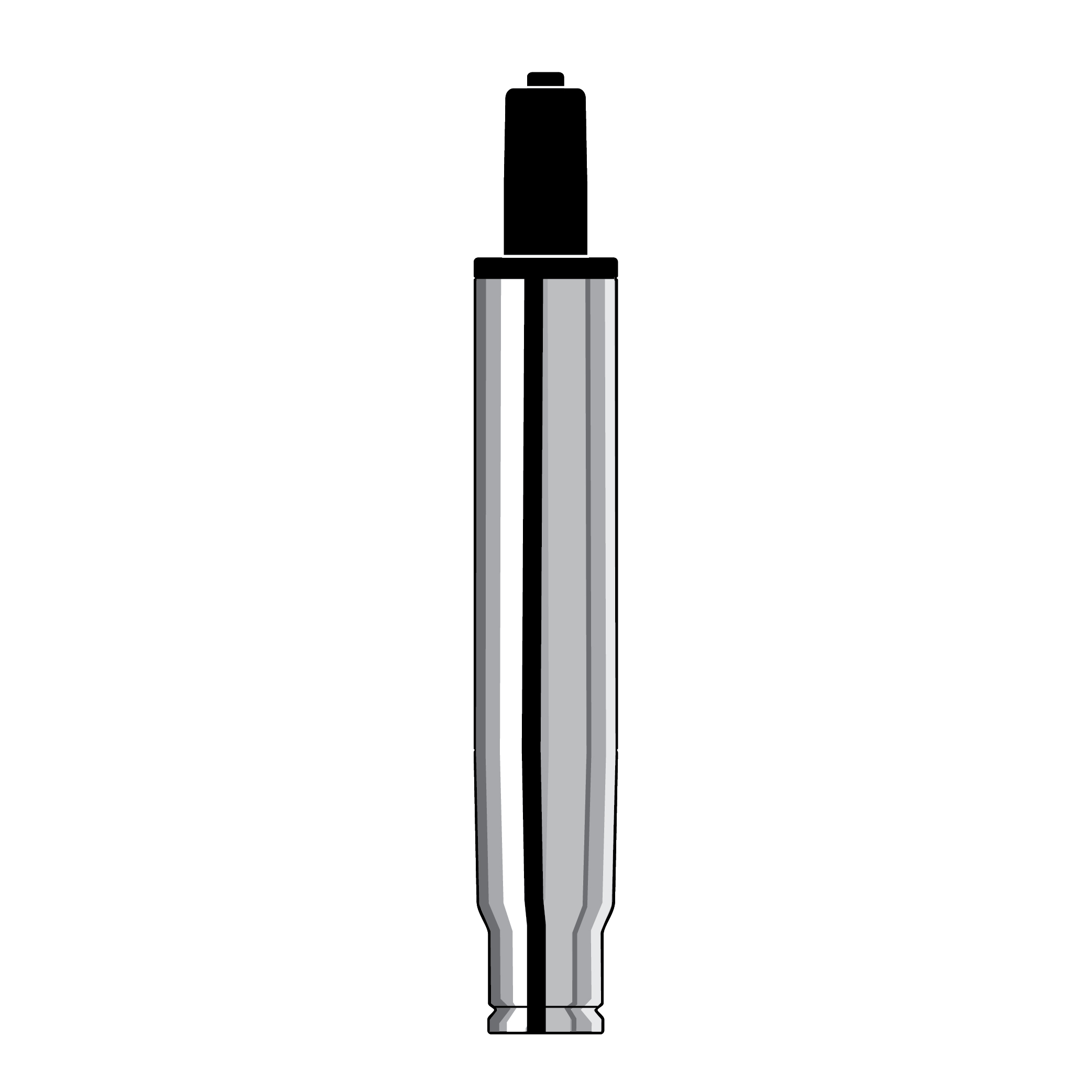 6CHD Cylinder - 6" Tall Seat Height (19" - 25.5" from floor) Chrome