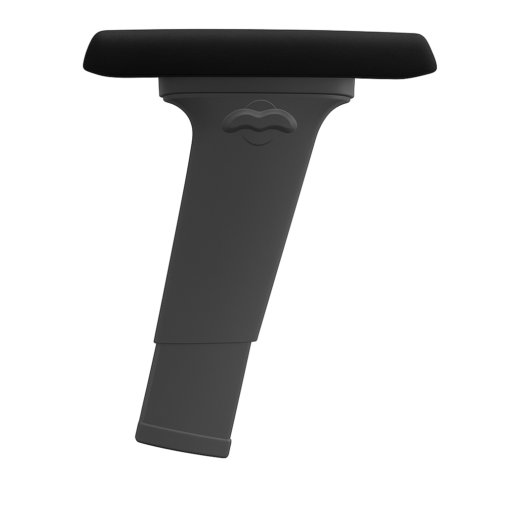 6-Way "Lockable" Adjustable Arms - Height range (6" - 10.25") with up/down/in/out/pivot inward/pivot outward motion - Only Black RP65 Arm Pads - Arm frame will match with frame finish (A-RP65-GR04)