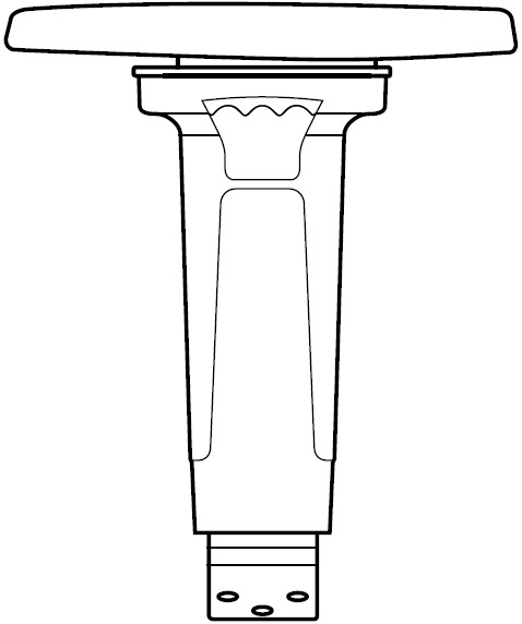 JR77-65 - Tall Height Arm - Height range (8.25" - 12.5") - Fixed width, Height adjustable T-arms with lockable arm top, fore-aft, side-side, pivoting arm top (RP-65)