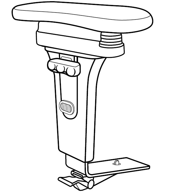 KR200-51M - Average Height Arm - Height range (11.25" - 8.5") - width range (3.125" per side) Removable T-arms with RP-51M ultra-mobility arm tops - color black