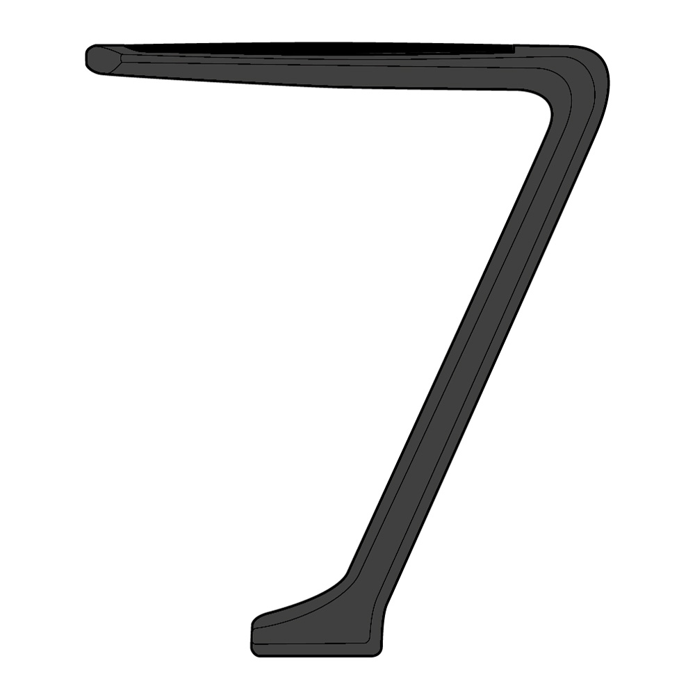 AR82-BLK - Black powdercoated reverse cantilever arm with standard black leather arm pads
