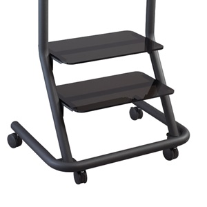 PAS100 - Black Accessory Shelf for holding several components on PPC Presenters Cart