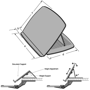 Dimension of WorkRite 2550 Standard Page Rite-in-line Document Holder