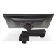 The arm also folds to occupy just 3" of space