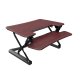 Loctek 36" wide Sit-Stand Desktop Converter in mahogany color