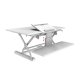 Loctek 36" wide Sit-Stand Desktop Riser with Keyboard Tray in white color