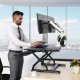 Loctek 36" wide Sit-Stand Desktop Converter in application