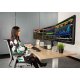 Ergotech Triple Monitor Horizontal Desk Stand in application