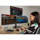 Ergotech Triple 1x2 Monitor Desk Stand in application