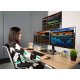 Ergotech Triple 1x2 Monitor Desk Stand in application