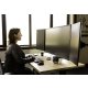 Ergotech Triple Monitor Horizontal Desk Stand in application