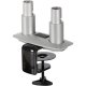 Back view of Innovative 8509 with desk edge and grommet in silver color