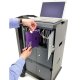In used image of Ergotron 24-239-085 Tablet or iPad Management Cart with Individual Status Indicators (ISI), Three Modules, 48 Tablet capacity (Black)