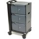 Closed view of Ergotron 24-239-085 Tablet or iPad Management Cart with Individual Status Indicators (ISI), Three Modules, 48 Tablet capacity (Black)