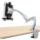 Ergotron 45-174-300 Neo-Flex LCD Desk Mount Arm is attached with 80-106-085 Tablet Cradle