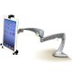 Ergotron 45-174-300 Neo-Flex LCD Desk Mount Arm is attached with 80-106-085 Tablet Cradle