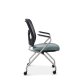 Side View of OM YS70N Nesting Chair with Silver Powdercoated Frame