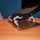 White Laptop Arm with 2 USB Ports - Height and Depth Adjustable - EDL-W