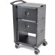 Closed view of Ergotron 24-238-085 Tablet or iPads Management Cart with Individual Status Indicators (ISI), Two Modules, 32 Tablet Capacity (Black)