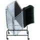 Office Master ST200 Ergonomic Stackable Side Guest Chairs are stacked on Dolly