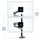 Ergotron 45-549-026 LX Dual Stacking Arm, Tall Pole (polished aluminum)
