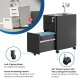 MOUNT-IT! MI-944 Slim Rolling File Cabinet with 3 Drawers