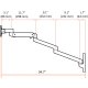 ErgoDirect EDM-3413-W Extra Long Wall Mount Monitor Arm