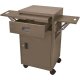 Luxor LMC2 Multimedia Cart with Locking Cabinets and Drawer Taupe