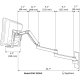 ErgoDirect EDM-1204W Long Reach Monitor Arm for Dental Offices