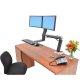 Inused image of Ergotron 24-257-026 WorkFit-A Dual Monitor up to 22" Sit-Stand Workstation (polished aluminum/black)