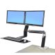 Ergotron 24-257-026 WorkFit-A Dual Monitor up to 22" Sit-Stand Workstation (polished aluminum/black)
