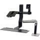 Ergotron 24-258-026 WorkFit-A up to 20" LCD & Laptop Sit-Stand Workstation (polished aluminum/black)