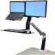 Ergotron 24-258-026 WorkFit-A up to 20" LCD & Laptop Sit-Stand Workstation (polished aluminum/black)