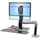 Ergotron 24-275-026 WorkFit-A Single HD LCD Monitor up to 30" Sit-Stand Workstation with Worksurface (polished aluminum/black)