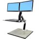 Ergotron 24-272-026 WorkFit-A Dual Monitor up to 22" Sit-Stand Workstation with Worksurface (polished aluminum/black)