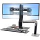 Ergotron 24-272-026 WorkFit-A Dual Monitor up to 22" Sit-Stand Workstation with Worksurface (polished aluminum/black)