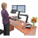 Inused image of Ergotron 24-273-026 WorkFit-A LCD & Laptop Sit-Stand Workstation with Worksurface (polished aluminum/black)