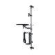Side View of ISE MA4000-1-TP-CPU-WP5 or MA4000BK-1-TP-CPU-WP5 One Monitor, Keyboard Platform and CPU Holder On A Wall with 60" Height, 1.25" Diameter Pole