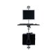 Front View of ISE MA4000-1-TP-CPU-WP5 or MA4000BK-1-TP-CPU-WP5 One Monitor, Keyboard Platform and CPU Holder On A Wall with 60" Height, 1.25" Diameter Pole